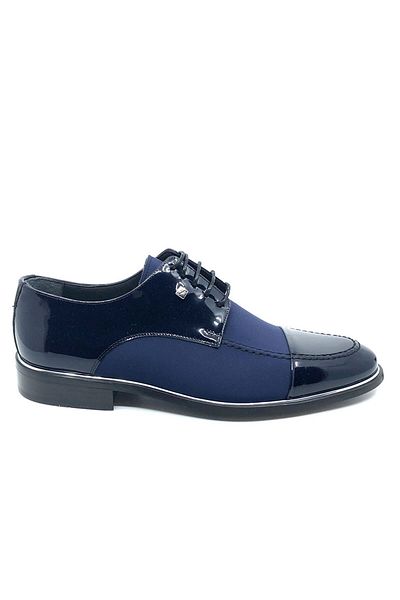 Fosco Pantofi pentru bărbați din satin din piele lacuată bleumarin 1128 848 514