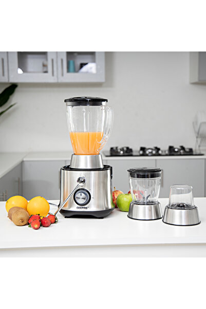 Geepas 4-in-1 Juicer & Blender - Compact Electric Blender, Juicer, Chopper & Grinder