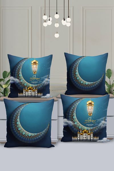 Filamente Set de huse de pernă cu model special Ramadan din 4 piese - imprimate digital pe două fețe