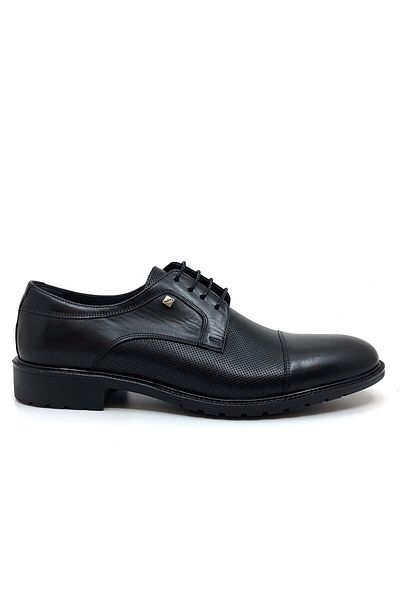 Fosco Lace-up Black Genuine Leather Rubber Sole Classic Men's Shoes 9512 46
