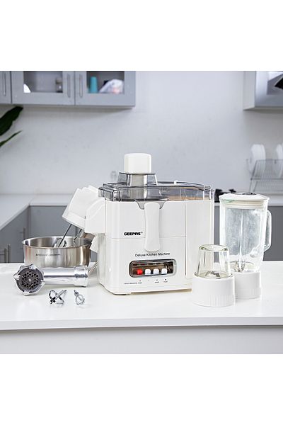 Geepas 10-in-1 Food Processor & Juicer 400W -  1.5L Jar, 2-Speed Pulse Function for Ice Crusher