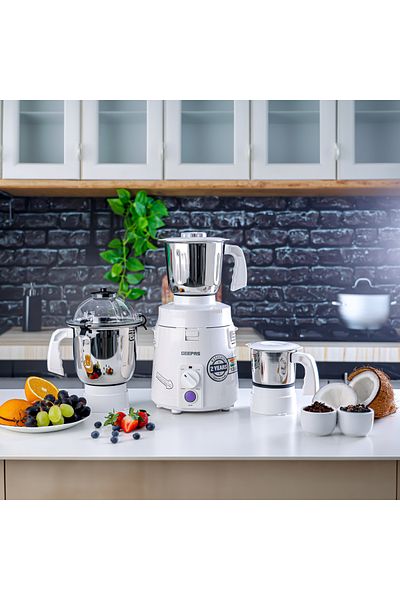 Geepas 3-in-1 Mixer Grinder-  1200W Powerful Motor with Stainless Steel Jars and Blades