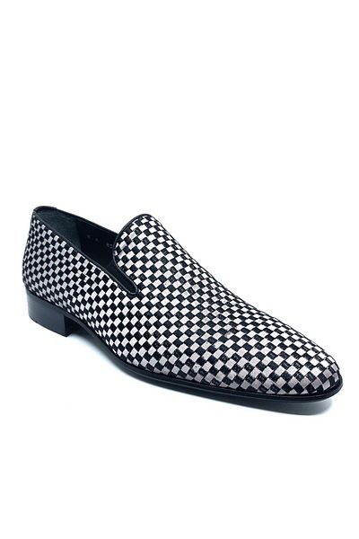 Fosco Embroidered Gray Classic Men's Shoes 1305