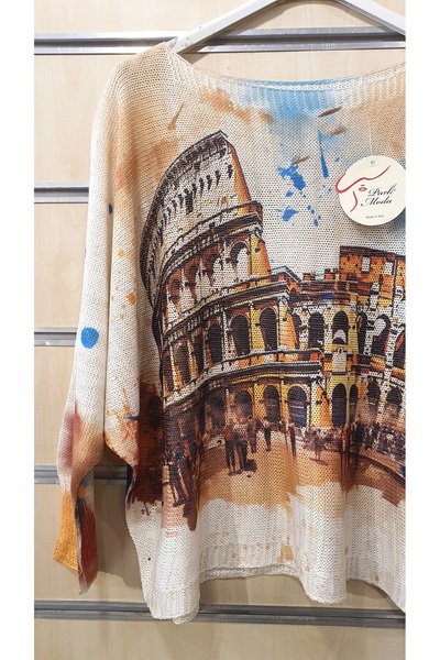 Park Moda ΜΠΛΟΥΖΑ ΙΤΑΛΙΚΗ ΜΠΛΟΥΖΑ ΜΕ ΣΧΕΔΙΟ ΚΟΛΛΙΟΥ ΑΣΗΜΕΝΙΟ ΜΕΡΣΕΡΙΖΕ