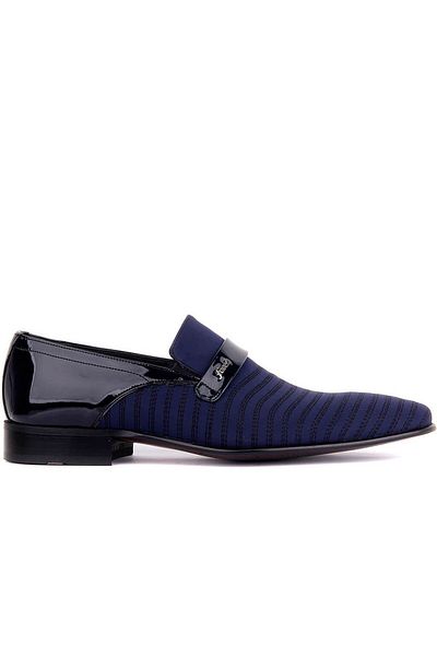 Fosco Pantofi clasici pentru bărbați, fără șireturi, din piele lacuită, albastru marin 5098 514 848