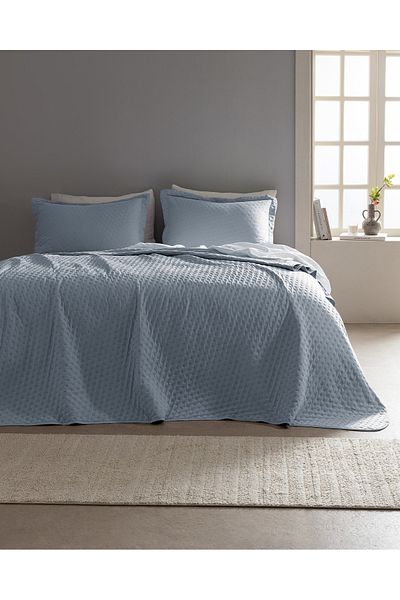 Madame Coco Rennes Double Bedspread - Indigo Design