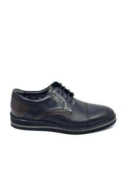 Fosco Black Genuine Leather Casual Men's Shoes 9586 46 42