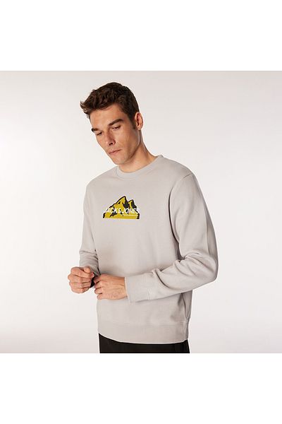 Jack & Jones Jack&Jones Mountain Logo Men's Gray Round Neck Sweatshirt