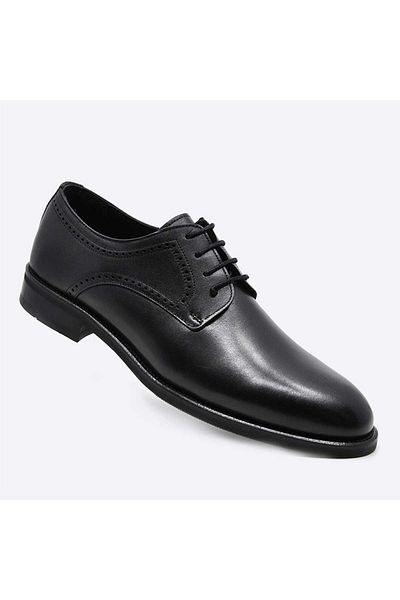 Fosco Genuine Leather Black Classic Men's Shoes 9849 100