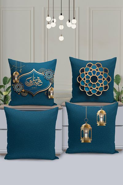 Filamente Set de huse de pernă cu model special Ramadan din 4 piese - imprimate digital pe două fețe