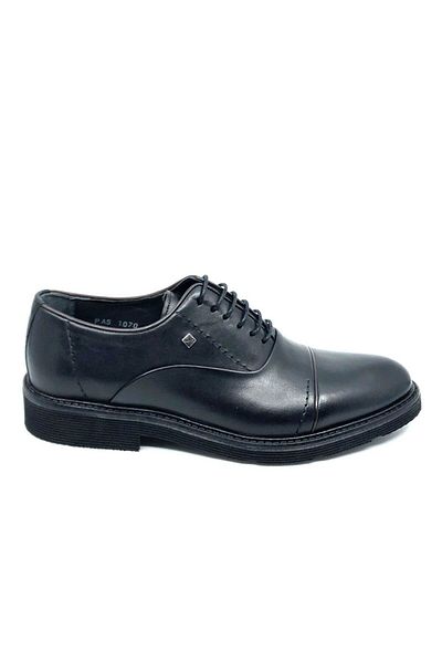 Fosco 1070 Black Lace-Up Brown Corded Heeled Eva Sole Lightweight Comfortable Casual Men's Shoes