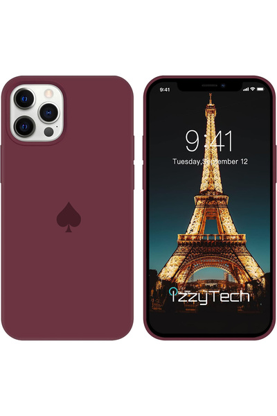 izzytech حافظة هاتف آيفون 12 بروماكس من السيليكون السائل غطاء مطاطي ناعم مضاد...