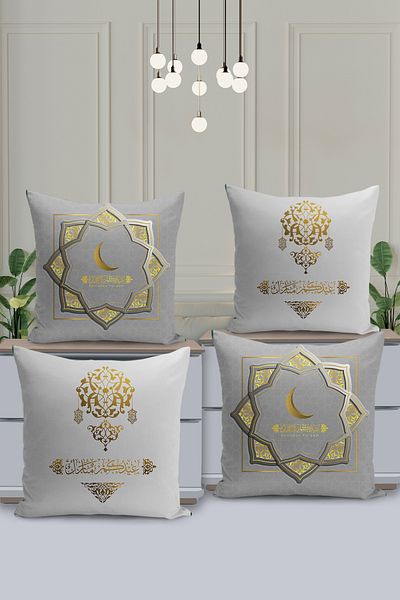 Filamente Set de huse de pernă cu model special Ramadan din 4 piese - imprimate digital pe două fețe