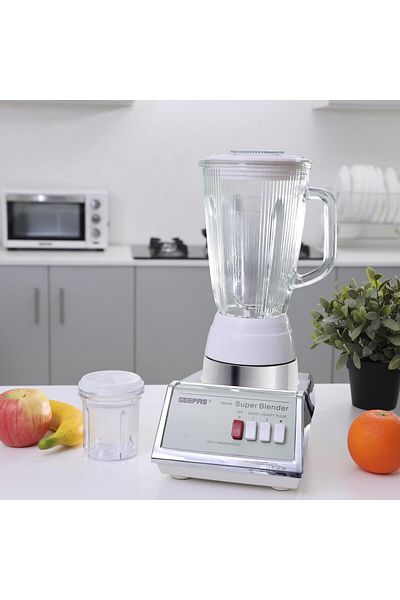 Geepas 450W Stainless Steel Blender - 2 Speed Control, Overheat Protection, 1.4L Plastic jar
