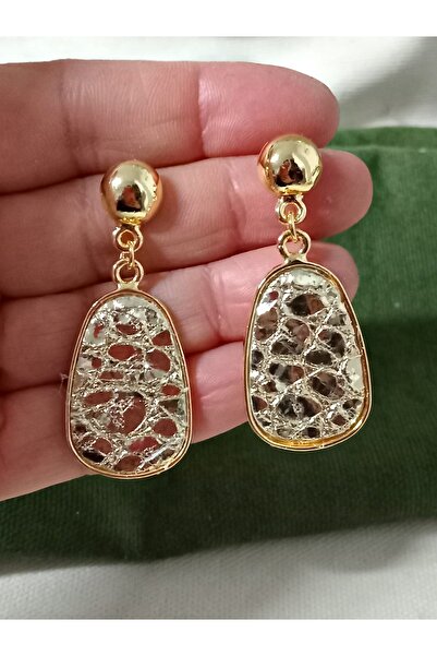 mos&more Gold Leoapar Sallantılı Şık Abiye Günlük Küpe