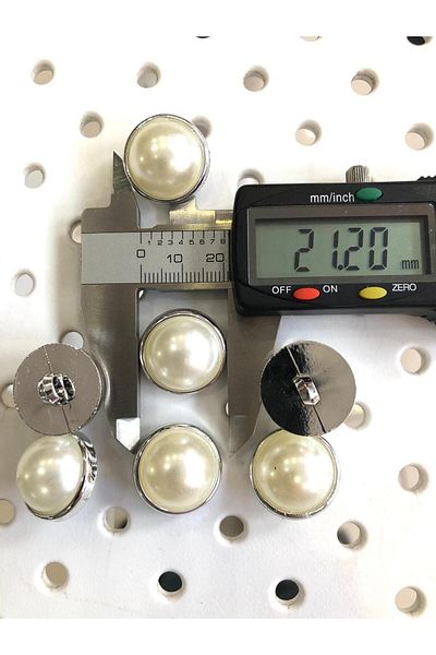 canan dizayn 21 mm 34 Size Pearl Metallized Button (10 Pieces)