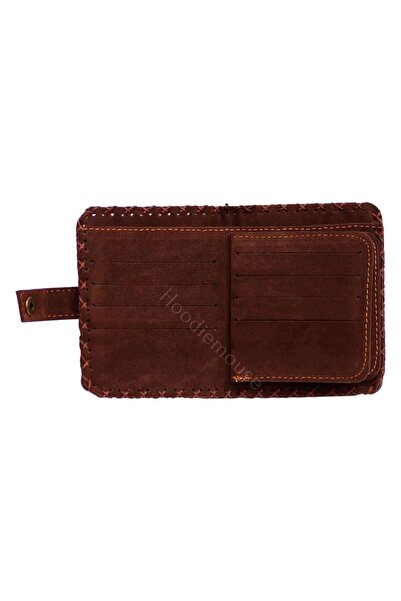 HOODİEMOUSE Small Wallet with Owl Figure Ethnic Bohemian Retro Style - Green