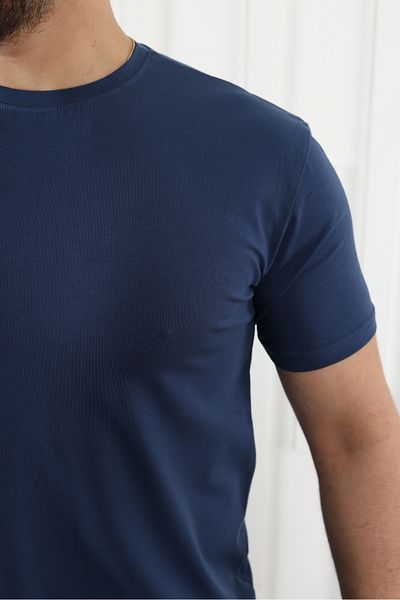 comstar Ανδρικό μπλουζάκι Basic Crew με κοντό μανίκι στενό Navy
