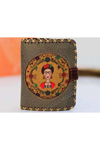 HOODİEMOUSE Frida Figürlü Küçük Cüzdan Etnik Bohem Retro Style -Yesil