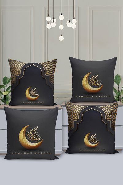 Filamente Set de huse de pernă cu model special Ramadan din 4 piese - imprimate digital pe două fețe