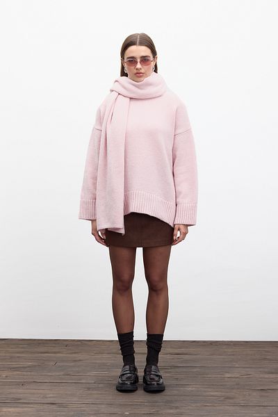 Manuka Rózsaszín Oversize puha pulóver