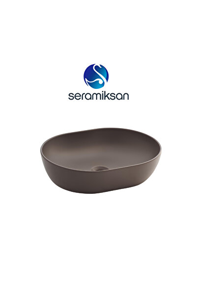 Seramiksan Alto Oval Mat Kahverengi Deliksiz Lavabo 50 Cm