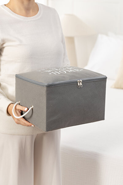 REKHOME 4-Piece Gray under Base Sweater Pique Blanket Clothes Outfit Storage