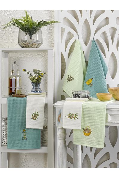 Elaganya 6-Piece Stylish Patterned Muftak Towel 40X60