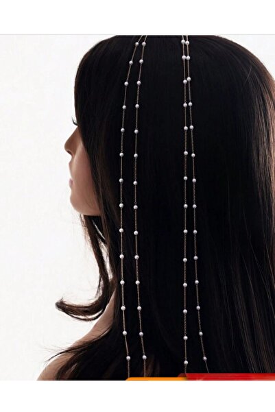 Shiklik MODA Completează-ți eleganța: Accesoriu de păr cu lanț și perle