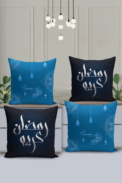 Filamente Set de huse de pernă cu model special Ramadan din 4 piese - imprimate digital pe două fețe
