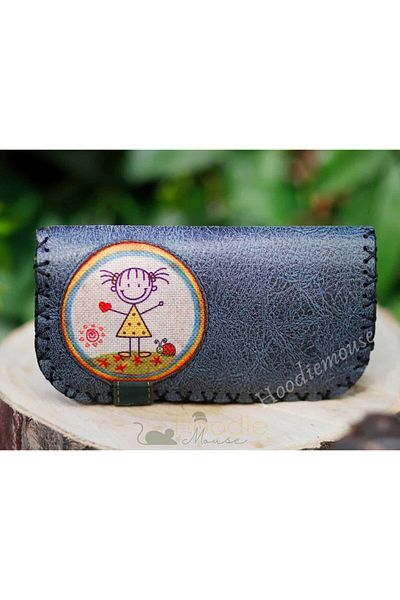 HOODİEMOUSE Ethnic Bohemian Retro Vintage Style Big Wallet with Cin Ayse Figure - Petrol