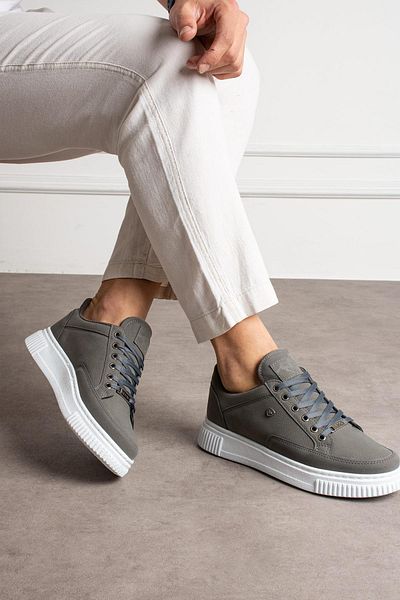 L.A Polo 039 Smoked Color White Sole Casual Men's Sneakers