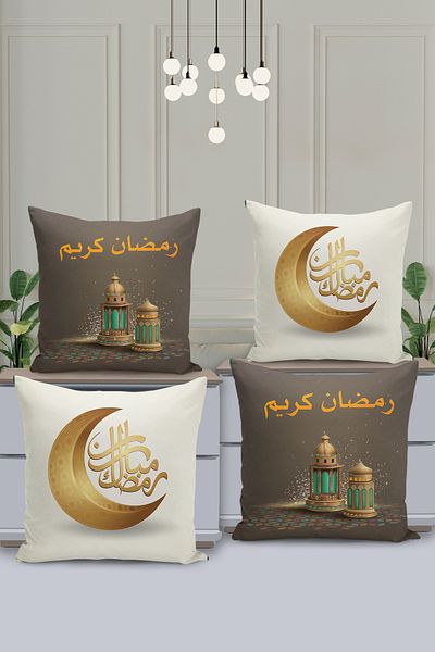Filamente Set de huse de pernă cu model special Ramadan din 4 piese - imprimate digital pe două fețe