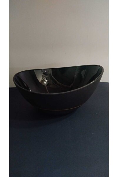 esdekor Siyah Cam Tabak Alt 13cm Üst 29,5x27,5cm Yükseklik 11cm Çorba Kase 1 ...