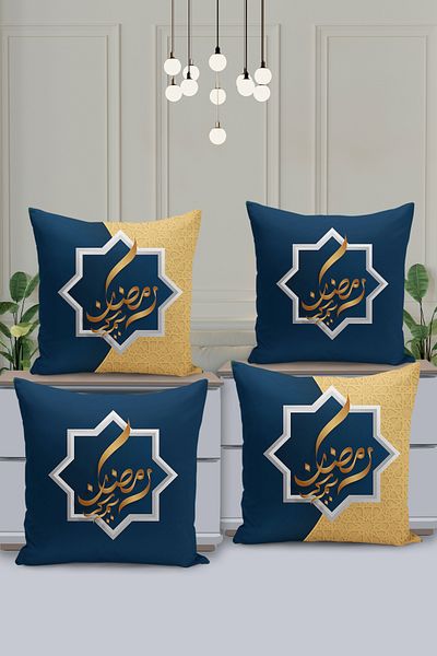 Filamente Set de huse de pernă cu model special Ramadan din 4 piese - imprimate digital pe două fețe