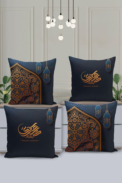 Filamente Set de huse de pernă cu model special Ramadan din 4 piese - imprimate digital pe două fețe