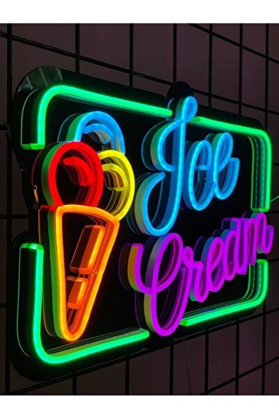 Disa Neon LED Dekoratif Aydınlatma -İce Cream4, 70x50cm-