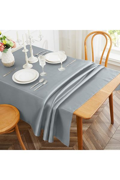 EVYA Față de masă 100% satin 160x200 cm Design strălucitor Prezentare pentru ocazii speciale Față de masă rezistentă la pete