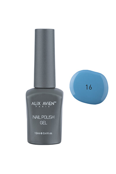 Alix Avien UV Kalıcı Bebak Mavi Jel Oje 16 - Gel Polish - 12 ml