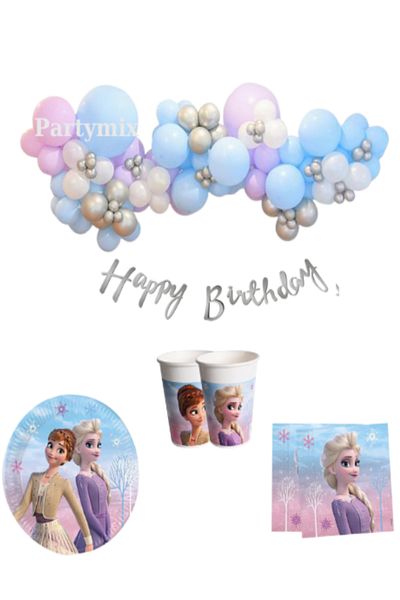 party mix Frozen Elsa Anna Set - Γενέθλια Concept, Πιάτο και Μπαλόνι