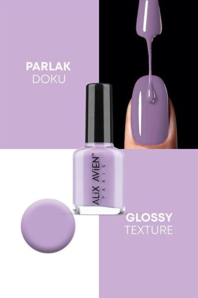 Alix Avien Lila Oje 75 - Yüksek Pigmentli Uzun Süreli Kalıcılık Hızlı Kuruma - Nail Lacquer 75