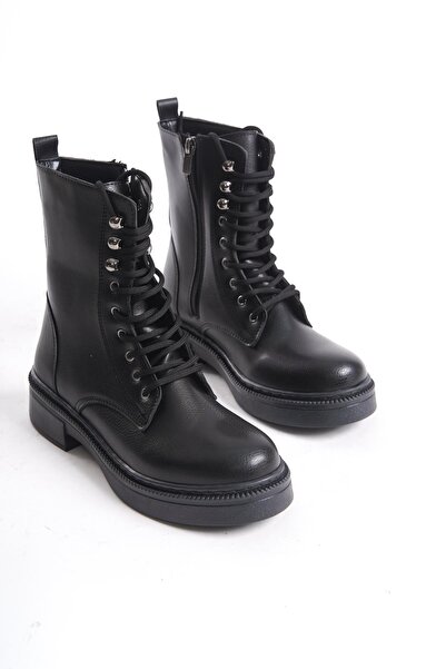 CZ London Kadın Günlük Düz Postal Bot Bağcıklı Tam Kalıp Fermuarlı Bot