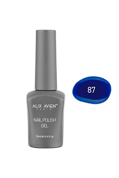 Alix Avien Koyu Mavi Kalıcı Oje 87-Yoğun Renk Veren Jel Oje 12 ml-Nail UV Gel...