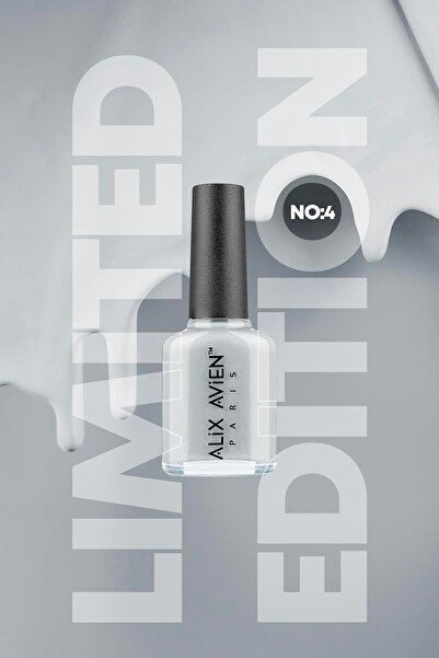 Alix Avien Limited Edition Açık Gri Mavi Oje-Yüksek Pigmentli Uzun Süreli Kalıcı Hızlı Kuruma-Nail Lacquer No:4