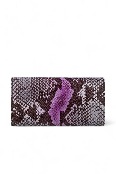 Bilik Deri Mor-yılan-beyaz Kadın Cüzdan Bsh 3071