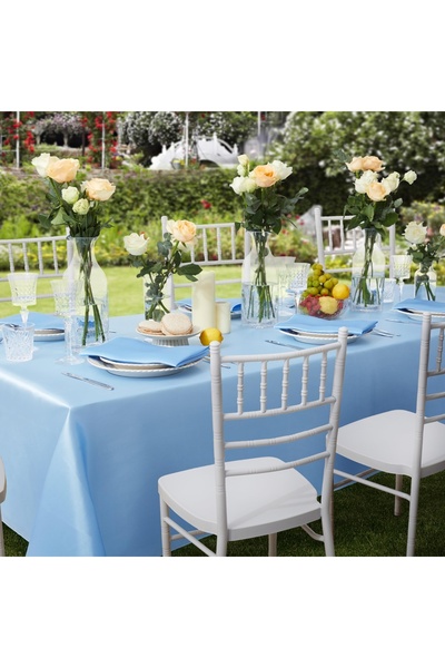 EVYA Față de masă 100% satin 160x200 cm Design strălucitor Prezentare pentru ocazii speciale Față de masă rezistentă la pete