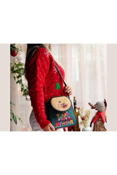HOODİEMOUSE Baykuş Figürlü Küçük Postacı Omuz Çantası Etnik Bohem Style - Bordo