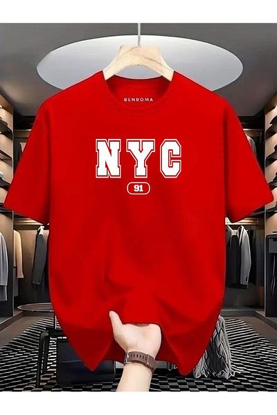 BENROMA 1 προϊόν είναι δώρο για αγορές 6 και άνω Nyc Printed Oversize T-shirt