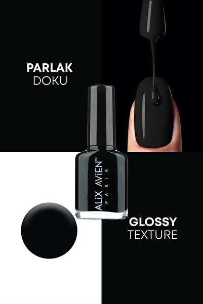 Alix Avien Siyah Oje 27 - Yüksek Pigmentli Uzun Süreli Kalıcılık Hızlı Kuruma - Nail Lacquer 27