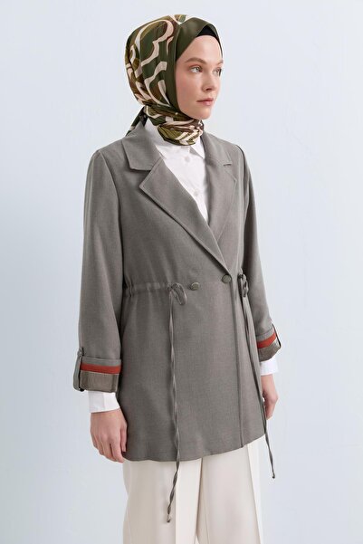 Nihan Kol Detaylı Blazer Ceket Haki